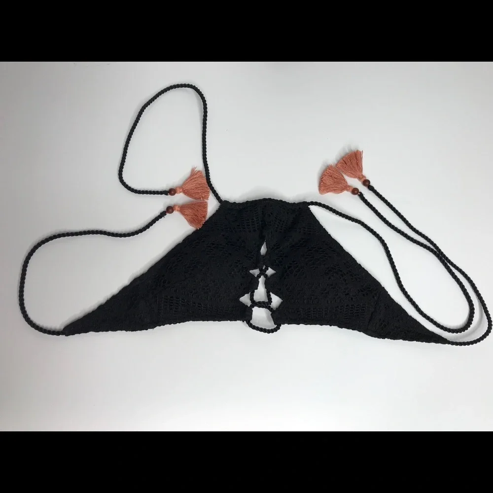 Victoria’s Secret halter to string tie tassel top Swin